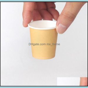 Mini Kağıt Tadım Bardaklar 60 Ml İçme Çay Bardağı Kahve Süpermarket Promosyon Örnek Damla Teslimat Tek Kullanımlık Sts Mutfak Malzemeleri Kitch