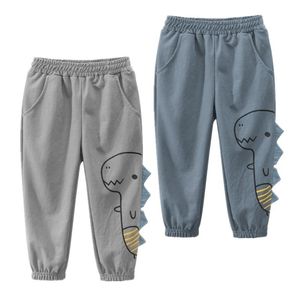 Autunno Catton Pantaloni Per 2-7 Anni Ragazzi Casual Sport Bambino Pantaloni Ragazzo Bambini Bambini Pantaloni Sottili Dinosauro Pantaloni Della Tuta Fondo LJ201127