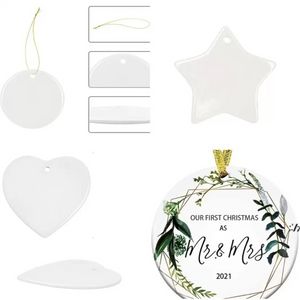 3-polegadas Sublimação Em Branco Branco Chirstmas Envolvido Ornamento Personalizado Circulado Circle Circle Star Forma HangTag SXA11