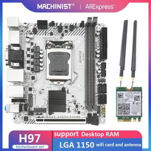 Motherboards JINGYUE H97 Motherboard LGA 1150 Set Kit Support Intel Pentium Core Xeon CPU Processor DDR3 16G RAM M.2 NVMe H97I-GAMING