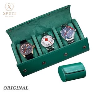 Luxury 3 slots Watch Roll Travel Case Microfiber PU Leather Storage Organizer with Innovative Gift for Men 220624