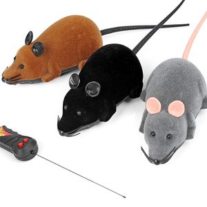 ワイヤレスリモコンマウスのおもちゃ黒/ゲイリー/茶色の電子RCラットマウス動物のインタラクティブな猫のおもちゃ220423