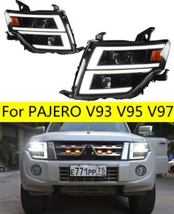 2 peças luzes do carro peças automotivas para pajero v93 v95 v97 lâmpadas principais led farol led lente de feixe duplo luz frontal