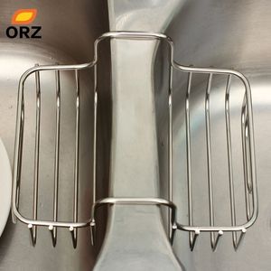 ORZ Sink Storage Rack Stainless Steel 2 Sided Strainer Basket Kitchen Cleaning Filter Water Draining Holder Y200429