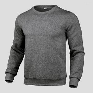 Męskie swetry zimowe okrągły szyję bawełniany solidny kolor mody swobodny pullover jogging fitness bluza lekkoatletyka