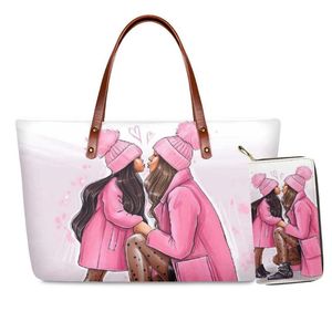 Duffel Bags Family Super Mom Printing Handbags For Women 2022 Designer Luxury Famous Custom Brand Tote HandbagsDuffel DuffelDuffel