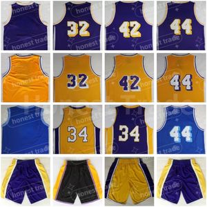 Retro 44 Jerry Vintage 42 Artest Basketer Jersey All Jerseys 34 Mens Basketball Shorts Purple Blue Men typ