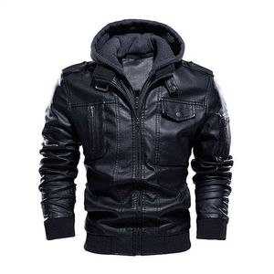 Men Black Motorcycle Leather Jacket Casual Faux Pu Pu Oversized Soled S Boys Zip Up Biker Windbreaker xxxl L220725
