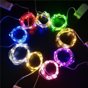 Strings 1m 2m 3m 5m Silver Wire Fairy Lights Outdoor Lamp String For Christmas Decorations Navidad DIY Waterproof Garden GarlandsLED LED