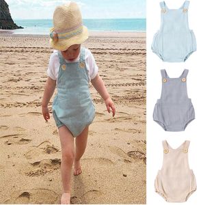 Baby Baby Romance recém -nascido menino menino roupas de verão Casual Baby Sleesess Levesuits Toddler Playuit One Piece 1315 D3