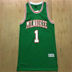 Xflsp Best-selling jersey 1 Robertson 1971-1972 green Basketball mens stitched mesh Jerseys size S-3XL