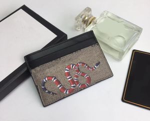 Großhandel Mode Kreditkarteninhaber Damen Mini Schlange Brieftasche Hohe Qualität Echtes Leder Herren Designer Reine Farbe Kartenhalter Brieftaschen mit Box