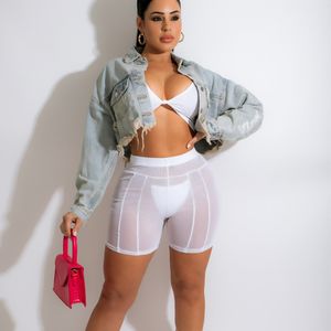 Sexy Sheer Yoga Pants 2022 Summer Womens Designer Clothing Perspective Mesh Shorts High Waist Hip Lift Slim Sports Casual Leggings