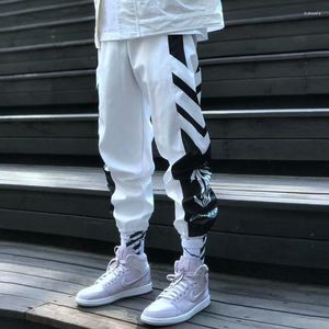 Herrbyxor streetwear hip hop joggers män kvinnor förlorar harem ankel längd byxor sport casual harajuku vita tekniker koreanerna's drak22