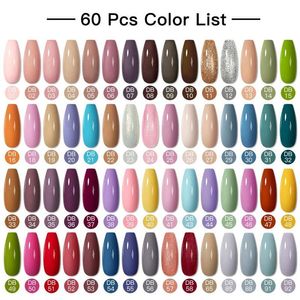 24pcs Pure Color Gel Nails Polish Set Soak Off UV Glitter Varnish Semi Permanent Base Top Coat Matte Nail Lacquers Art Kits255P