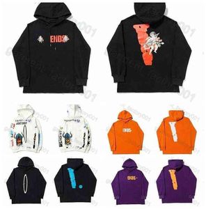 Hip Hop Mens Big V Hip Hop Stylist Hoodies de alta qualidade Vlones de manga longa Capuz de moletom Mulheres Sortos de pó com capuz branco tshirts Shoes4n4x