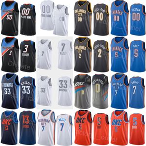 Man Kids Women Screen Printed Basketball Shai Gilgeous-Alexander Jersey 2 Luguentz Dort 5 Darius Bazley 7 Mike Muscala 33 Jeremiah