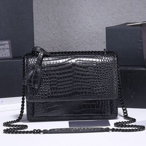 Feste Alligator -Bag -Kette Cross Body Pure Umhängetaschen Hand Brieftasche dreidimensionale Außen Geldbeutel Innenschlitztasche