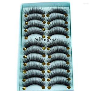 False Eyelashes 10Pairs/Set 3D Faux Mink Hair Thick Long Fluffy Wispy Multilayer Flutter Black Lash Eye Extension Makeup ToolsFalse Harv22