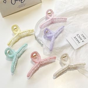 Korea Candy Color Organza Hair Claw Large Barrette Bath Clip Ponytail Clips Women Girls Hair Accessories Gift