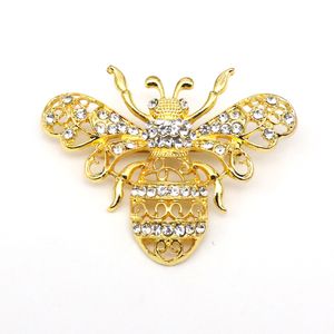 20 Pcs/Lot Wholesale Price Brooches Rhinestone Gold Plated Bee Insect Brooch Pin For Women Decoration/Gift