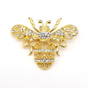 20 PCs/lote preços por atacado broches Rhinestone Gold Bated Bee Inseto Broche para Mulheres Decoração/Presente