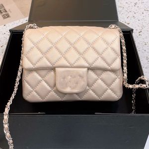 Mini Flap Crush Ball Bags Square Caviar Candy Pearlescent Classic Quilted Argyle Diamond Chain Adjustable Luxury Designer Silver Hardware Ma