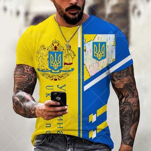 Пользовательская Печать Флага оптовых-Мужские футболки мужская D футболка с коротким рукавом Украина Украина Украина Национальная избирательная команда Флаг Печатные футболки