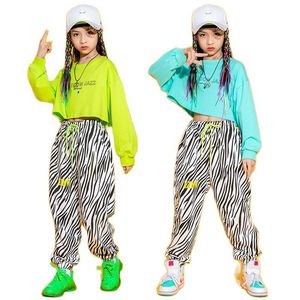 Clothing Sets Children Dance Clothes Teen Girl Fashion Spring Set 2pcs Long Sleeve Top Striped Pants Trousers 12 13 14 15 16 Year WearClothi