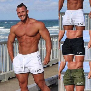 Men shorts de fisicultura de fitness shorts de verão ginásio esportivo malha de malha de praia de praia rápida marca de treino seco respirável calças curtas 220715