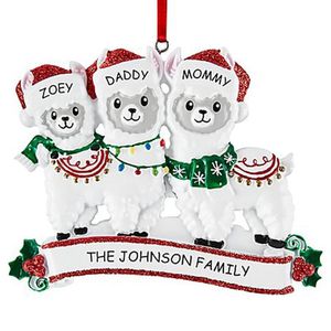 Decorative Flowers & Wreaths Christmas Personalized Pendant Family DIY Cute Animals Tree Hang Gift Decorate Ornaments Xmas Holiday GiftDecor