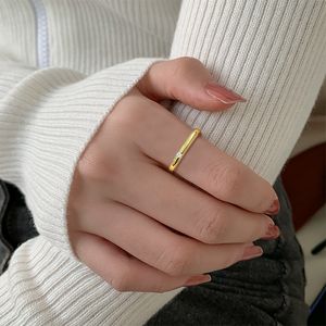 Pequenos Anéis De Diamante venda por atacado-Pulseira coreana Praça feminina Anel quadrado pequeno casal de diamante de personalidade simples