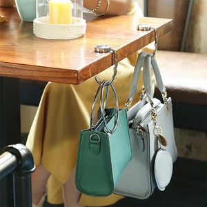 Sublimation Fashion Bag Holder Hook Handbag Hanger Folding Holders Portable Key Ring Alloy Rack Table Hook Hardware Travel Outdoor Storage CC