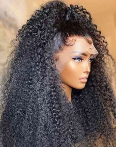 HD Lace Frontal Wig Kinky Cabelado Cabelo Curly Humano S Virgin Virgin Sem Glueless Denisty 220606