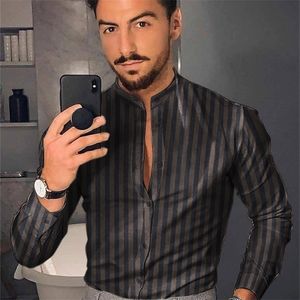 Men's Shirt Long Sleeve Hawaiian Social Luxury Button Up Cardigan Blouses Wholesale Single Breasted Turn-down Collar Broad 220401