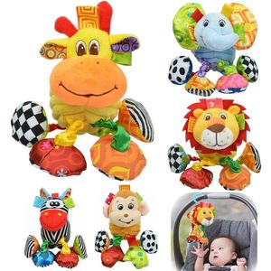 012 månad spädbarn baby skrallel mobiler leksaker spiral säng barnvagn spjälsäng hängande plysch rattle leksak djur tidiga pedagogiska leksaker 220531