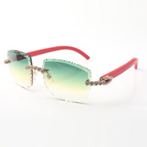 New Bouquet blue diamond 3524023 Buffs sunglasses natural red wood temples and 58mm cut lens thickness 3mm Free express