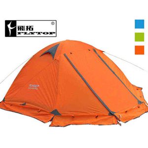 Gute Qualität Flytop Doppelschicht 2-Personen-4-Jahreszeiten-Aluminiumstangen-Campingzelt Topwind 2 PLUS mit Schneefang H220419