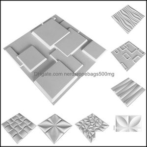 Vägg klistermärken hem dekor trädgård vattentät modedesign europa fuktsäker präglad 3d pvc panel för sovrum antistatiska konstbakgrund