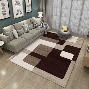 Pojawienie się nordyckie geometryczne nadrukowane dywan sypialnia nocna sofa sofa podłogowa dywan hall dekoracje miękkie dywany krzywa kratę duże dywany 211124
