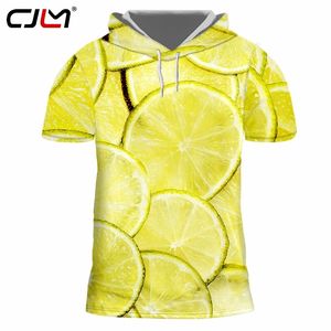 Men Cool Tee Shirt 3D Drukowane kreatywne szwy cytrynowe odzież Man Spandex z kapturem Tshirt Drop 220623