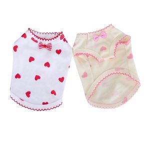 Dog Apparel Cute Heart Vest Summer Cat Puppy Clothes Shirt Chihuahua Yorkshire Pomeranian Shih Tzu Clothing Coat Pajamas CostumeDog