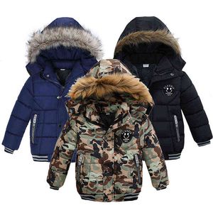 2020 bambini invernali ragazzi cappotto collo di pelliccia giacche ispessite per ragazze dei ragazzi piumino di cotone caldo vestiti per bambini 2-6Y J220718