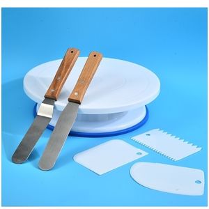 DIY Cake Turntable Cream Decoration Accessories Spatula Set Rotating Stable Antiskid Round Table Kitchen Baking Tools 220701