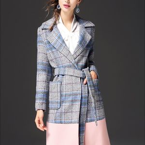 2017 New Vintage Women Wool Long Woolen Coat Autumn's Winter Jacketsエレガントな女性ウォームコートT190829