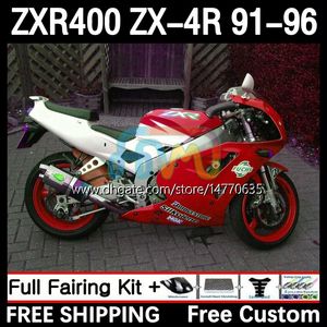 Kit carrozzeria per KAWASAKI NINJA ZXR-400 ZX 4R Carenatura ZXR 400 CC 400CC Carenatura 12DH.113 ZX-4R ZXR400 91 92 93 94 95 96 ZX4R 1991 1992 1993 1994 1995 1996 Corpo rosso bianco