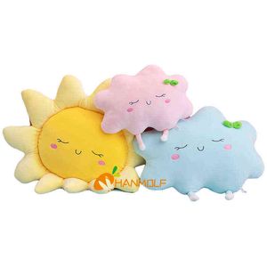 Pc Sleepy Sun Pink Blue Clouds Pillows Elastic Plush Ultra Soft Filled For Babies Children Cot Car decor Props J220704