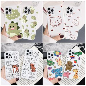 Xiaomi Mi 11 LITE ULTRA M3 6A 7A 8 A2 A1 CC9E POCO REDMI NOTE 10S 9 10 K40 Pro Cover Funda Bagsのためのかわいい動物ソフトTPUケース