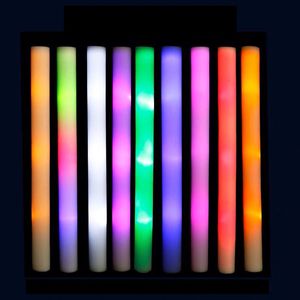 Light-Up LED Colorful Foam Sticks Sponge Glowsticks Batons Party Rally Rave Glow Wands Flashing Light Stick Party Cheer Supplies