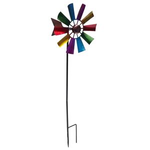 Ornamento rotatório de moinho de vento jardim de arte decorativa plugue ao ar livre no pêndulo de artesanato de metal rotativo 220721